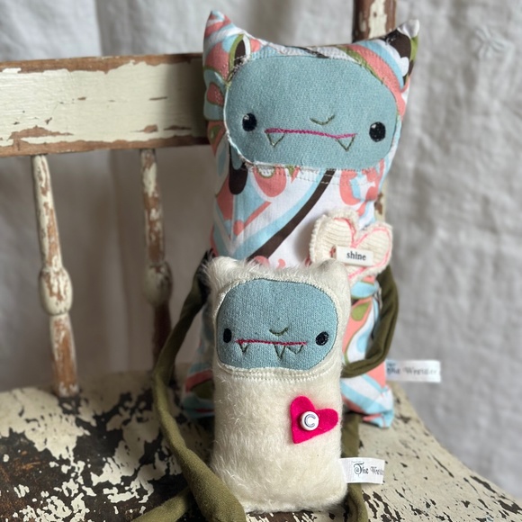 MONSTER DOLLS Big & Little - The Wrestler and The Needle Handmade EUC - Picture 3 of 5